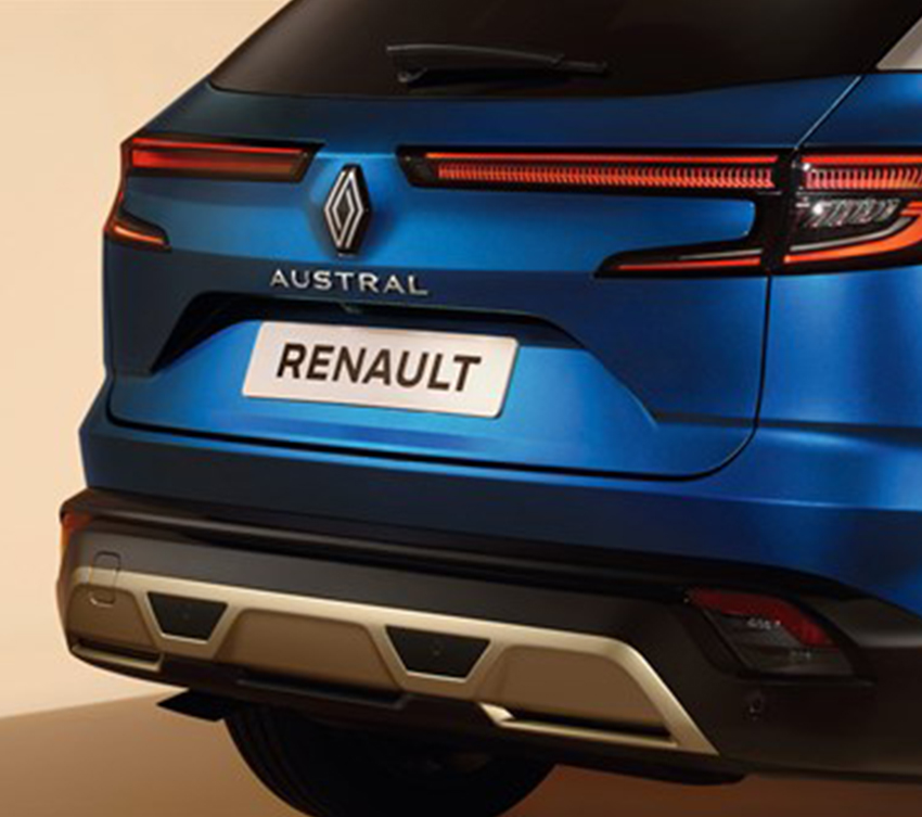 back view of renault rafale e tech hybrid